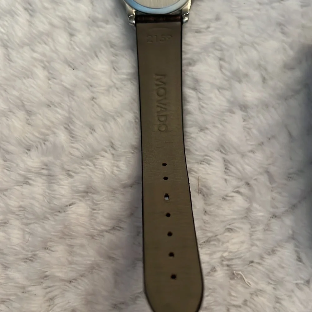 MOVADO Women's Museum Classic Watch – Black Dial, Leather Band, NEW Never Used